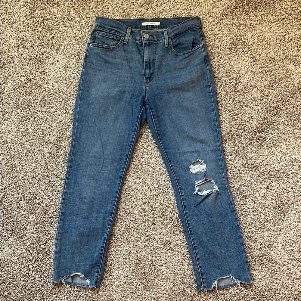 Levi’s | High Rise Straight Crop Denim